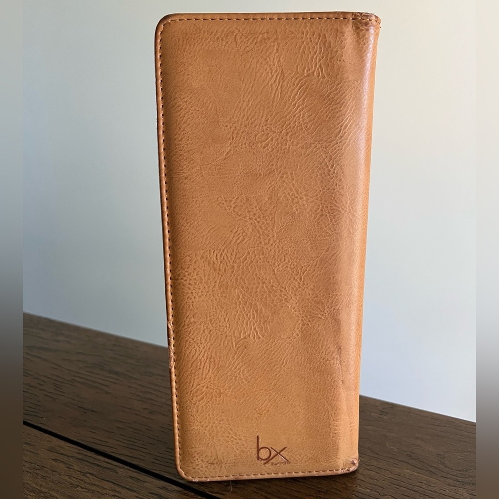 Vintage Buxton Brown Genuine Leather Envelope Wallet Purse Card Holder Photo